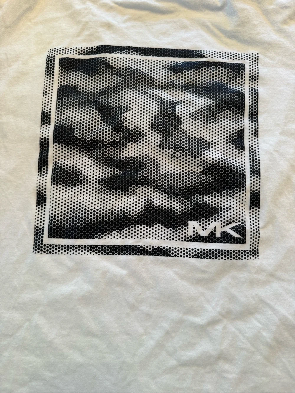Michael Kors White Short Sleeve Tee with Black Graphic 100% cotton